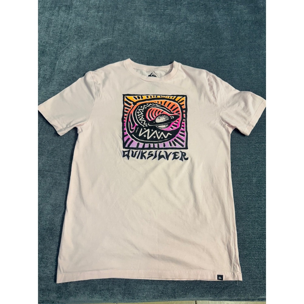 Quiksilver Boys Light Pink Graphic T-Shirt XL 18/20 Planet Wave